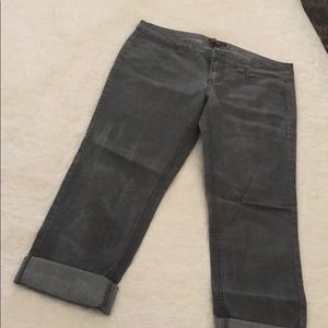 Distressed cuffed jeans